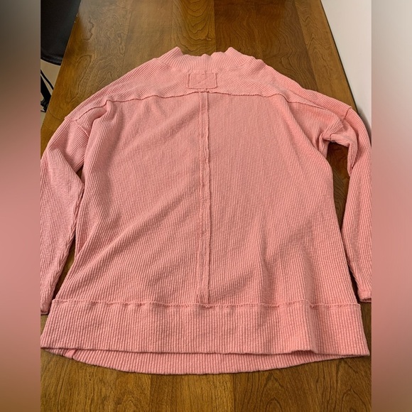 We The Free Tunic Sweater Pink Ribbed Oversized Size Small Mock Neck Cozy - Picture 10 of 10